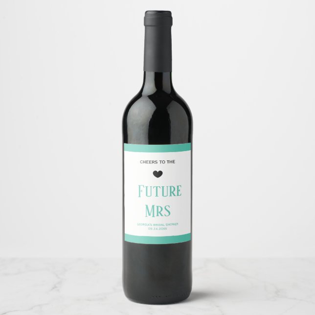 Rótulo De Garrafa De Cerveja Rótulo de Vinho Future Mrs Aquarela (Frente)