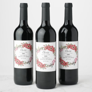 Rótulo De Garrafa De Cerveja Rótulo de Vinho Futuro Mrs Floral Geométrico