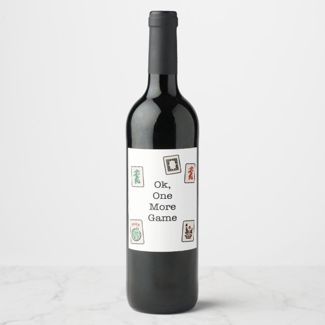 Rótulo De Garrafa De Cerveja Rótulo de Vinho Mah Jongg (Frente)