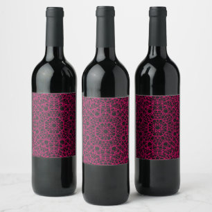 Rótulo De Garrafa De Cerveja Rótulo de Vinho Mandala Neon Personalizado – Embru