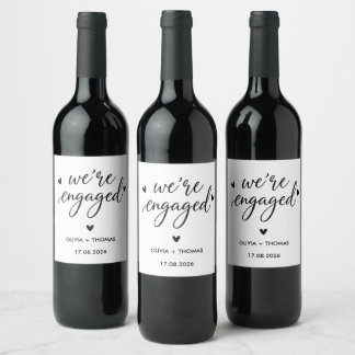 Rótulo De Garrafa De Cerveja Rótulo de Vinho Minimalista Estamos Engajados