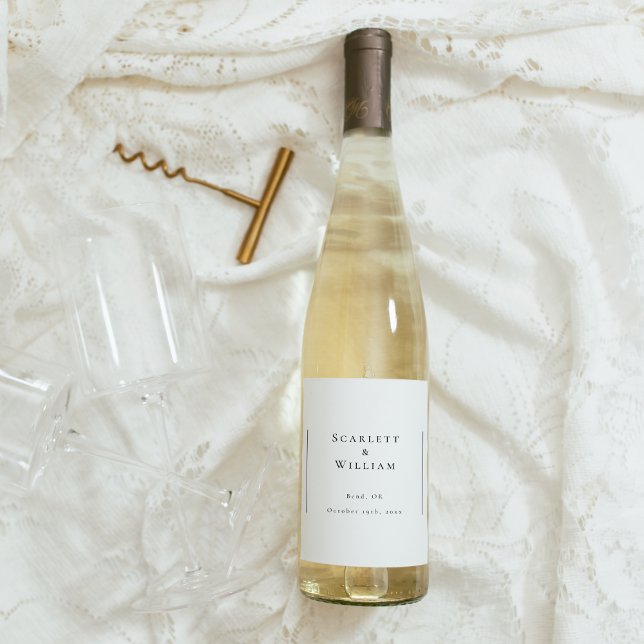 Rótulo De Garrafa De Cerveja Rótulo de Vinho Mínimo Moderno de Casamento Simple (Criador carregado)