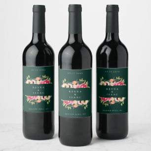 Rótulo De Garrafa De Cerveja Rótulo de Vinho Moldura Floral Boêmia