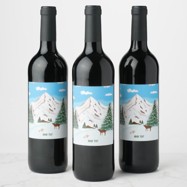 Rótulo De Garrafa De Cerveja Rótulo de Vinho Montanhas de Neve (Garrafas)