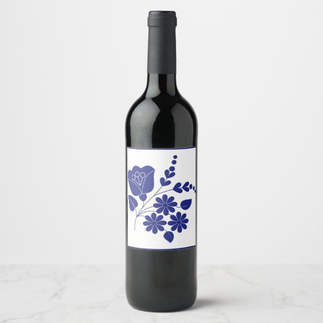 Rótulo De Garrafa De Cerveja Rótulo de Vinho Padrão Tradicional (Frente)