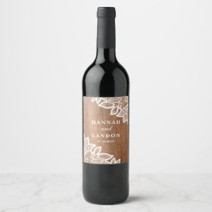 Rótulo De Garrafa De Cerveja Rótulo de vinho para casais com renda vintage e ma