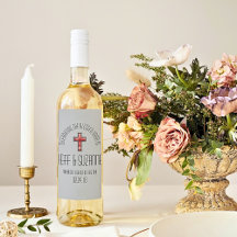Rótulo de Vinho para Casamento Cristão