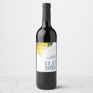 Rótulo De Garrafa De Cerveja Rótulo de Vinho para Casamento de Girassol Person