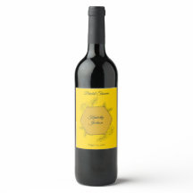 Rótulo de Vinho para Chá de Noiva Elegância Dourad