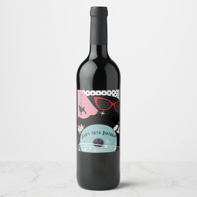Rótulo De Garrafa De Cerveja Rótulo de vinho para festa de aniversário com tema (Frente)