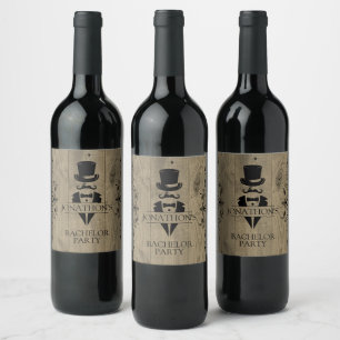 Rótulo De Garrafa De Cerveja Rótulo de Vinho para Festa de Solteiro Rústico
