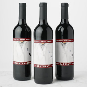 Rótulo De Garrafa De Cerveja Rótulo de Vinho para Graduação Escolar de Farmácia