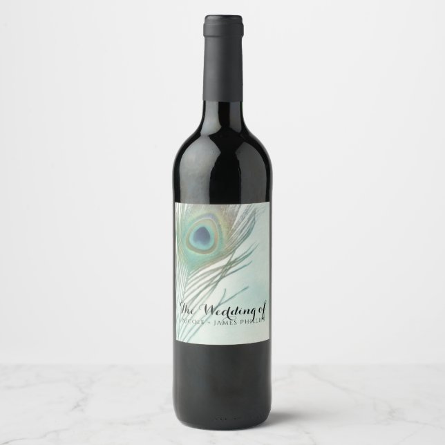 Rótulo De Garrafa De Cerveja Rótulo de Vinho Personalizado Aquarela Boho Chic P (Frente)