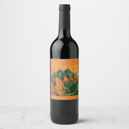 Rótulo De Garrafa De Cerveja Rótulo de Vinho Personalizado Cactus