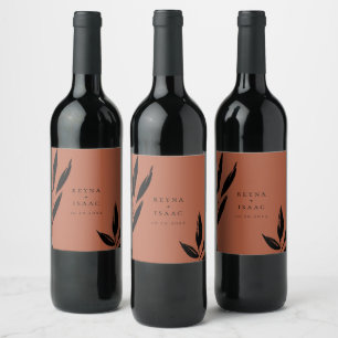 Rótulo De Garrafa De Cerveja Rótulo de Vinho Personalizado com Folhagem Escura
