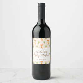 Rótulo De Garrafa De Cerveja Rótulo de Vinho Personalizado com Iniciais de Flor