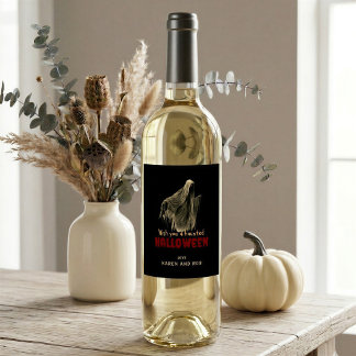 Rótulo De Garrafa De Cerveja Rótulo de Vinho Personalizado de Halloween Fantasm