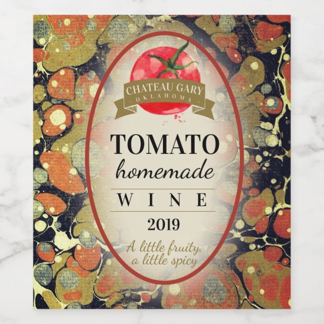 Rótulo De Garrafa De Cerveja Rótulo de vinho personalizado de tomate de vinho c (Rótulo Único)