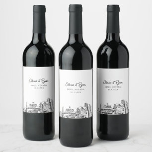 Rótulo De Garrafa De Cerveja Rótulo de Vinho Personalizado do Casamento de Reno
