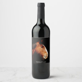 Rótulo De Garrafa De Cerveja Rótulo de Vinho Personalizado Elegante De Cavalo D