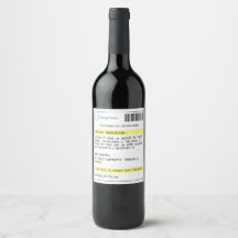 Rótulo de vinho personalizado engraçado de prescri