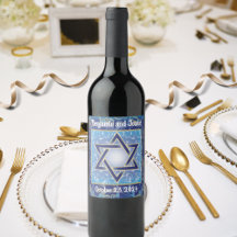 Rótulo de Vinho Personalizado Estrela de Davi