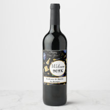 Rótulo de Vinho Personalizado Feliz Ano Novo