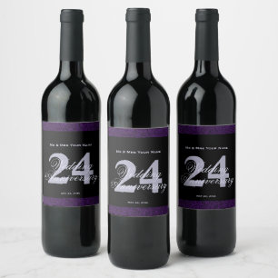 Rótulo De Garrafa De Cerveja Rótulo de Vinho Personalizado para 24º Aniversário