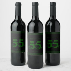 Rótulo De Garrafa De Cerveja Rótulo de Vinho Personalizado para 55º Aniversário