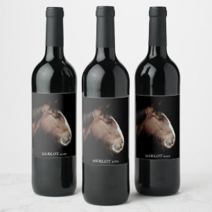 Rótulo De Garrafa De Cerveja Rótulo de Vinho Personalizado para Cavalos Elegant