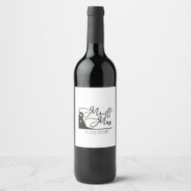Rótulo de vinho personalizado para o Sr e Sra
