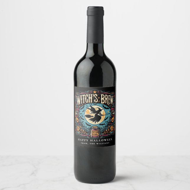 Rótulo De Garrafa De Cerveja Rótulo de Vinho Poção da Bruxa Festa de Halloween (Frente)