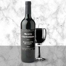 Rótulo de Vinho Preto de Natal Moderno