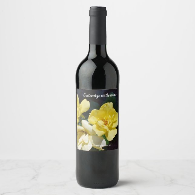 Rótulo De Garrafa De Cerveja Rótulo de Vinho Rosa Amarela (Frente)
