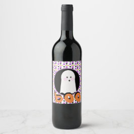 Rótulo De Garrafa De Cerveja Rótulo de Vinho Roxo Laranja de Fantasma de Hallow