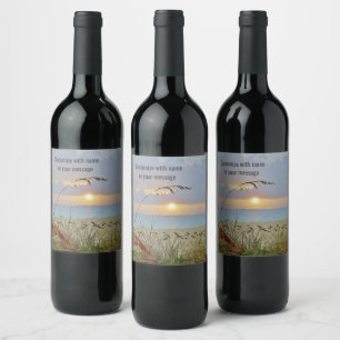 Rótulo De Garrafa De Cerveja Rótulo de vinho Sunset Beach