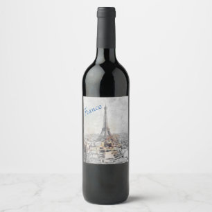Rótulo De Garrafa De Cerveja Rótulo de Vinho Torre Eiffel Paris França – Elegan