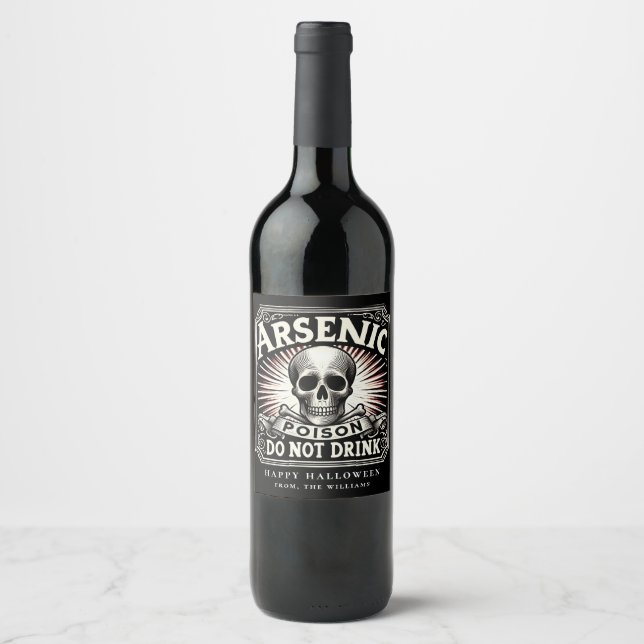 Rótulo De Garrafa De Cerveja Rótulo de Vinho Veneno Caveira da Festa de Hallowe (Frente)