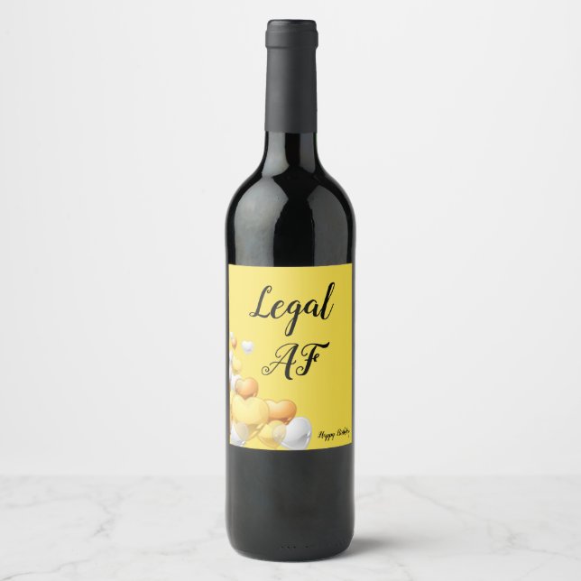 Rótulo De Garrafa De Cerveja Rótulo do aniversário de 21 anos (Frente)