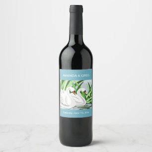 Rótulo De Garrafa De Cerveja Rótulo do frasco branco Swan WIne