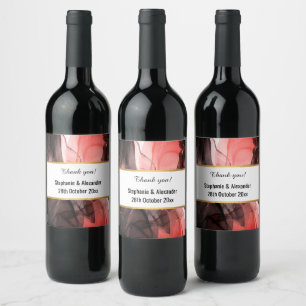 RÓTULO DE GARRAFA DE CERVEJA RÓTULO DO VINHO ABSTRATO MARÁVEL LUXE CRIMSON
