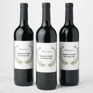 RÓTULO DE GARRAFA DE CERVEJA RÓTULO DO VINHO BOTÂNICO EUCALYPTUS WREATH