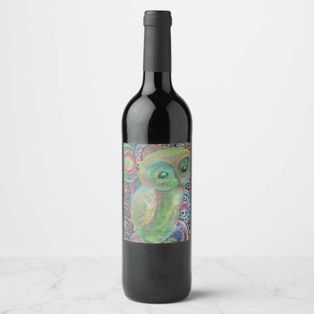 Rótulo De Garrafa De Cerveja rótulo do vinho coruja (Frente)
