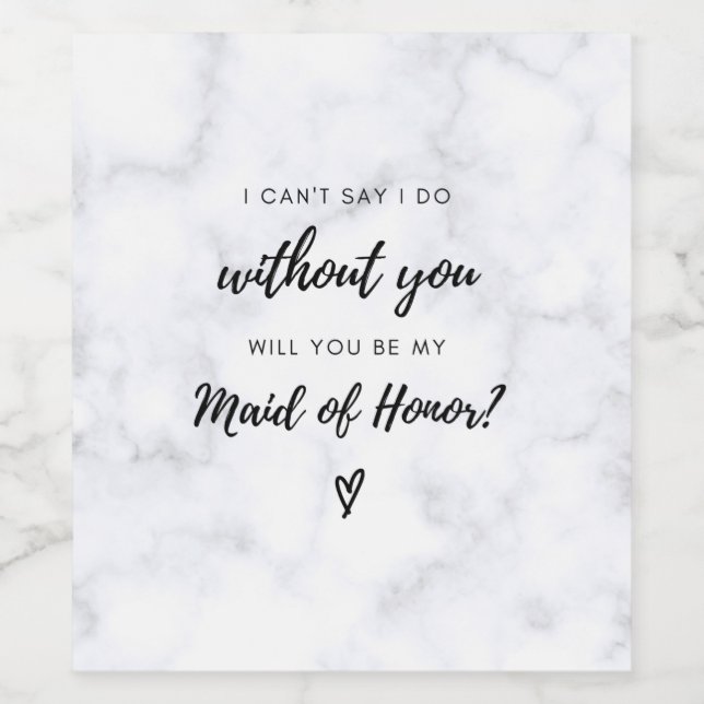 Rótulo De Garrafa De Cerveja Rótulo do Vinho da Proposta de madrinha de casamen (Rótulo Único)