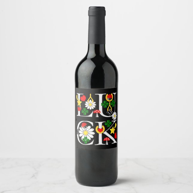 Rótulo De Garrafa De Cerveja Rótulo do Vinho da Sorte (Frente)