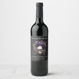 Rótulo De Garrafa De Cerveja Rótulo do Vinho de Casamento de Halloween de Flora