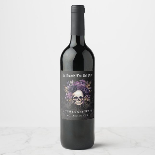 Rótulo De Garrafa De Cerveja Rótulo do Vinho de Casamento de Halloween de Flora (Frente)