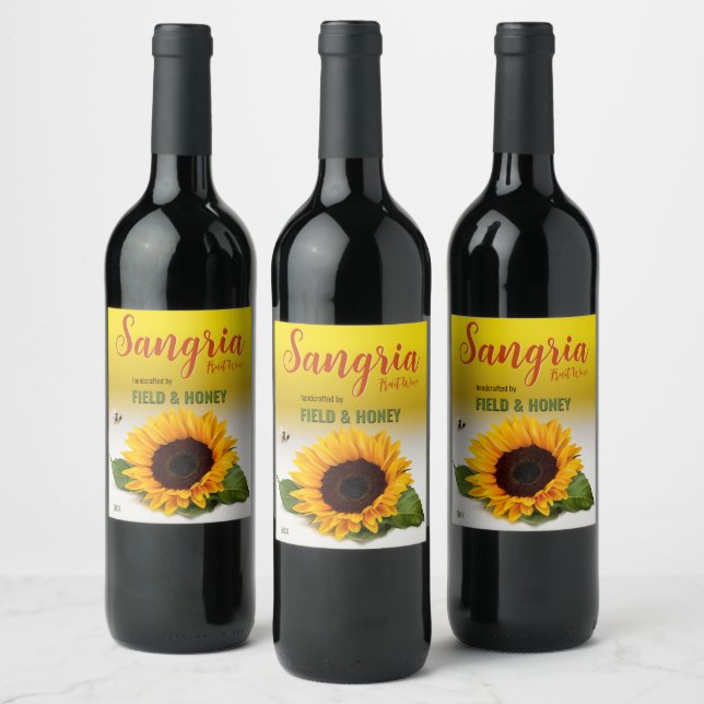 Rótulo De Garrafa De Cerveja Rótulo do Vinho de Fruta de Girassol (Garrafas)