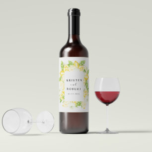 Rótulo De Garrafa De Cerveja rótulo do vinho de fruta floral de limão de citr