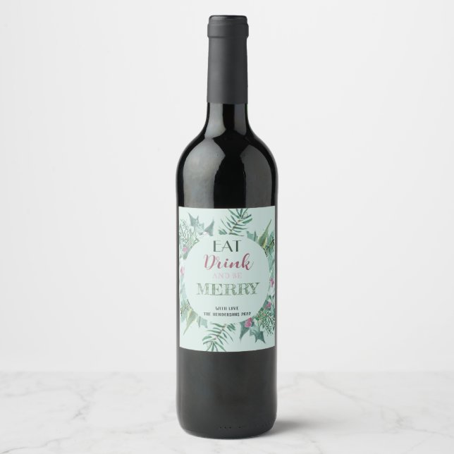 Rótulo De Garrafa De Cerveja Rótulo do Vinho de Natal (Frente)